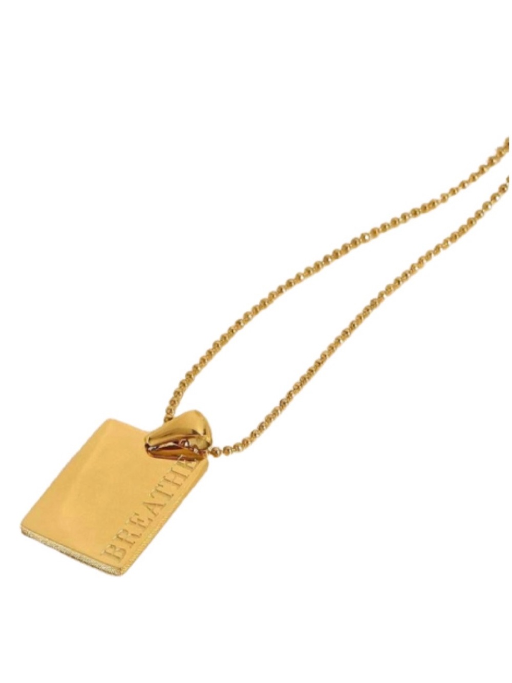 Gold 'BREATHE' Pendant Necklace
